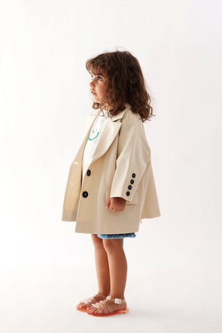 Büyük Beden Blazer Ceket Krem