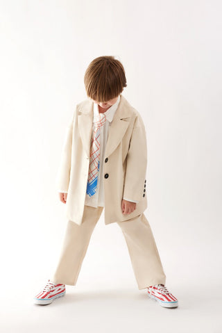 Büyük Beden Blazer Ceket Krem