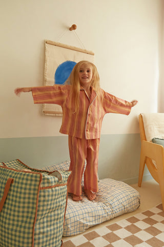 Çizgili Pijama Takımı Pembe