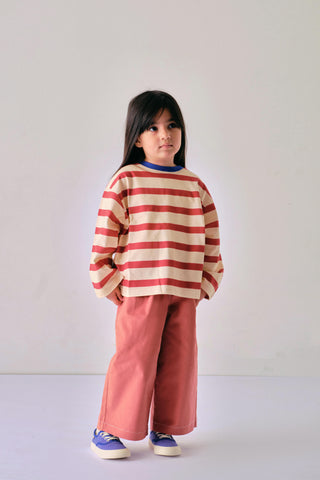Pembe Pileli Bol Pantolon