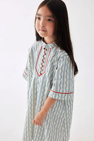 Desenli Biyeli Elbise