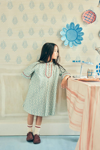 Desenli Biyeli Elbise