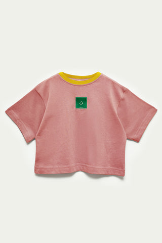Pembe Oversize Smile Tshirt