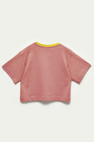 Pembe Büyük Boy Gülümseme Tişörtü