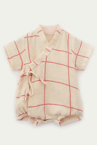 Pembe Kareli Müslin Zıbın