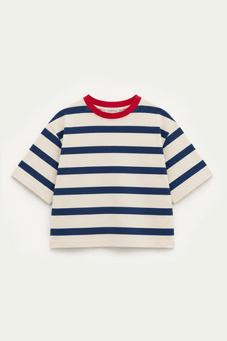 Mavi Çizgili Kısa Kollu Tshirt