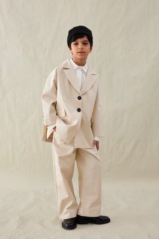 Büyük Beden Blazer Ceket Krem