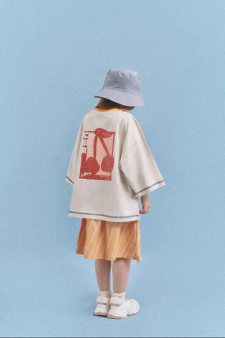 Kiraz Desenli Büyük Beden Tişört