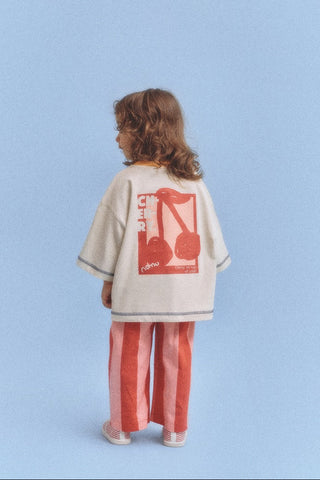 Kiraz Desenli Büyük Beden Tişört