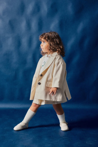 Büyük Beden Blazer Ceket Krem