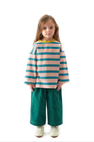 Yeşil Pileli Bol Pantolon