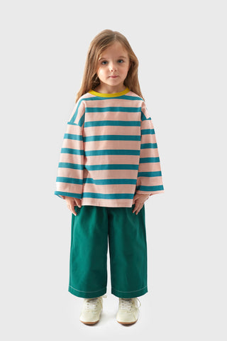 Yeşil Pileli Bol Pantolon