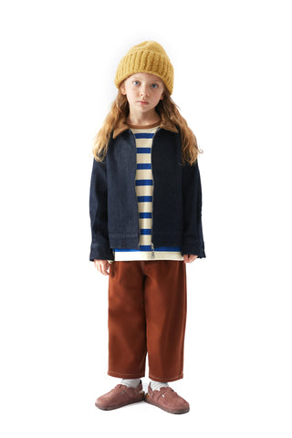 Kadife Yakalı Kot Ceket