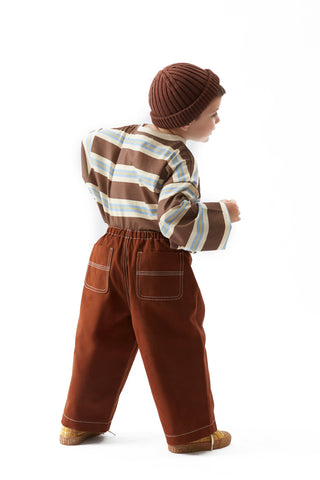 Kahve Pileli Bol Pantolon