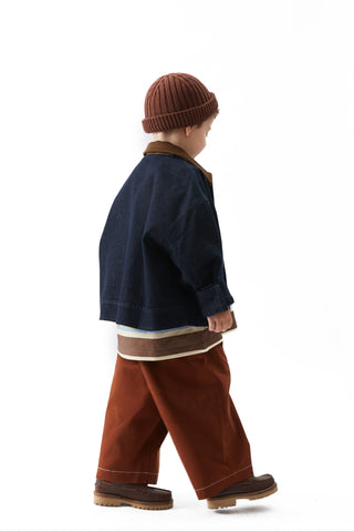 Kadife Yakalı Kot Ceket