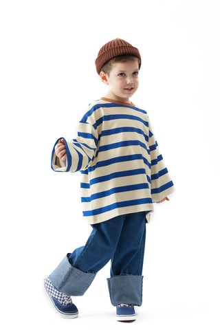 Mavi Çizgili Tişört