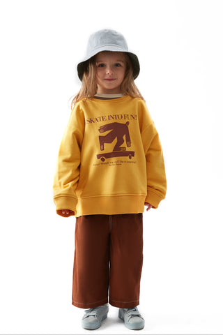 Kahve Pileli Bol Pantolon