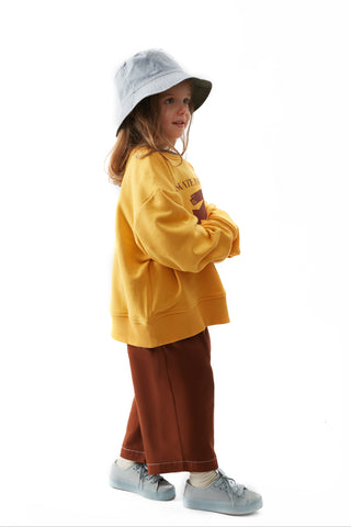 Kahve Pileli Bol Pantolon