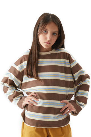 Kahve Çizgili Tshirt