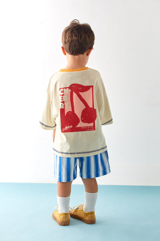 Kiraz Desenli Büyük Beden Tişört