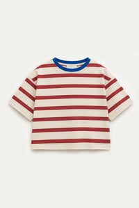 Kırmızı Çizgili Kısa Kollu Tshirt